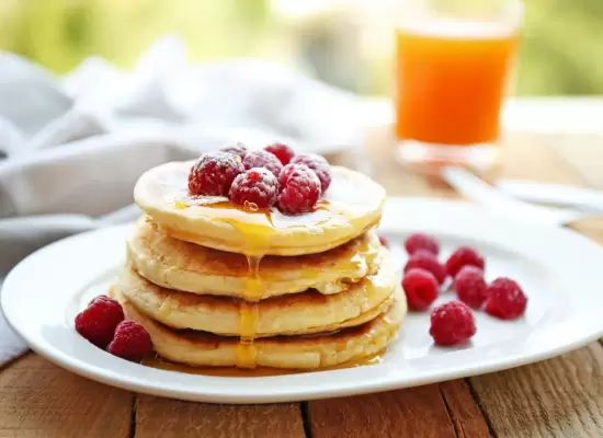 North Cork Creameries: warm-pancakes-with-berries-maple-syrup